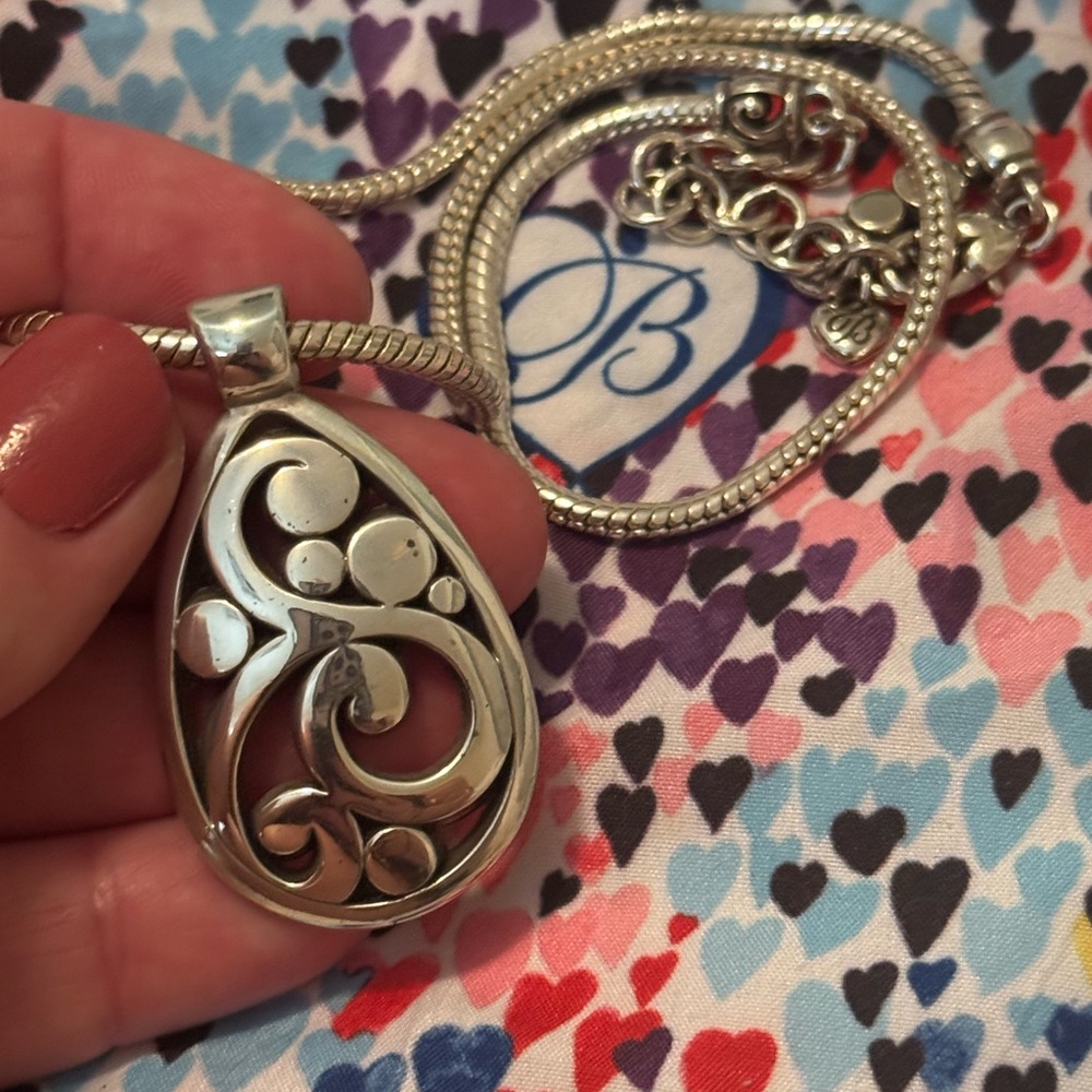 Brighton Contemporary Silver Swirl Pendant Necklace
